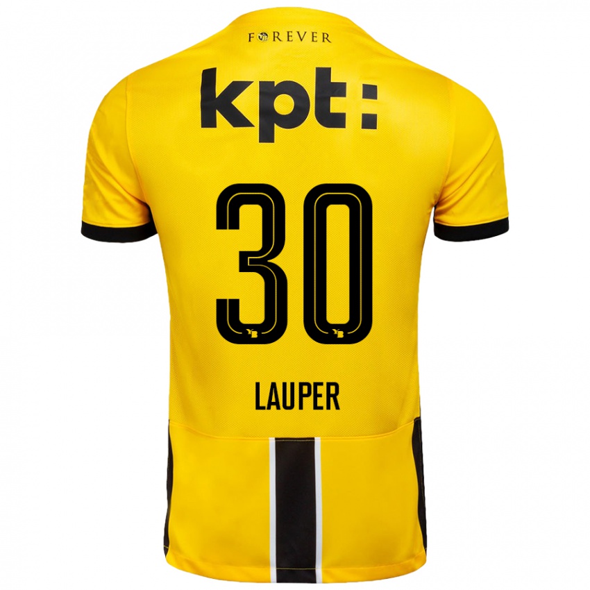 Niño Camiseta Sandro Lauper #30 Amarillo Negro 1ª Equipación 2024/25 La Camisa