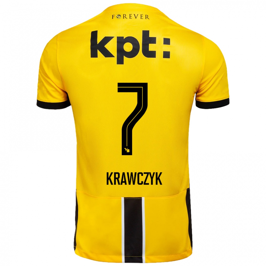 Niño Camiseta Caroline Krawczyk #7 Amarillo Negro 1ª Equipación 2024/25 La Camisa