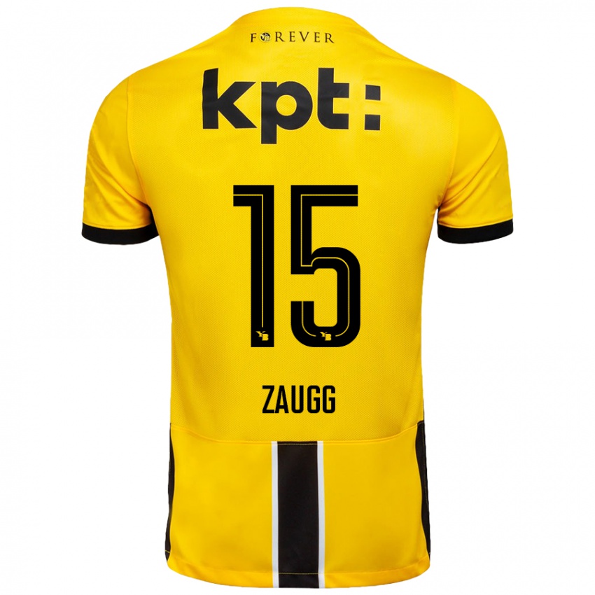 Niño Camiseta Leana Zaugg #15 Amarillo Negro 1ª Equipación 2024/25 La Camisa