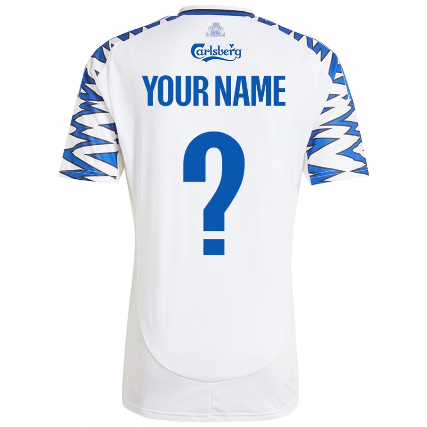 Niño Camiseta Su Nombre #0 Blanco Azul Cielo 1ª Equipación 2024/25 La Camisa