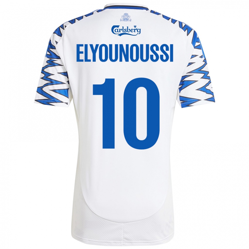 Niño Camiseta Mohamed Elyounoussi #10 Blanco Azul Cielo 1ª Equipación 2024/25 La Camisa