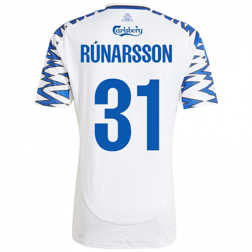 Niño Camiseta Runar Alex Runarsson #31 Blanco Azul Cielo 1ª Equipación 2024/25 La Camisa