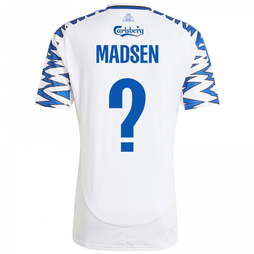 Niño Camiseta Noah Madsen #0 Blanco Azul Cielo 1ª Equipación 2024/25 La Camisa