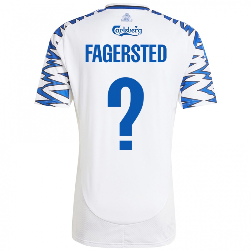 Niño Camiseta Johan Fagersted #0 Blanco Azul Cielo 1ª Equipación 2024/25 La Camisa