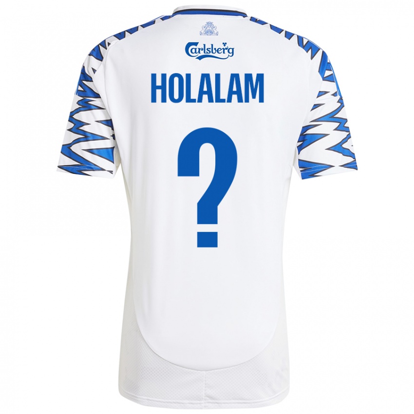 Niño Camiseta Ishaq Holalam #0 Blanco Azul Cielo 1ª Equipación 2024/25 La Camisa