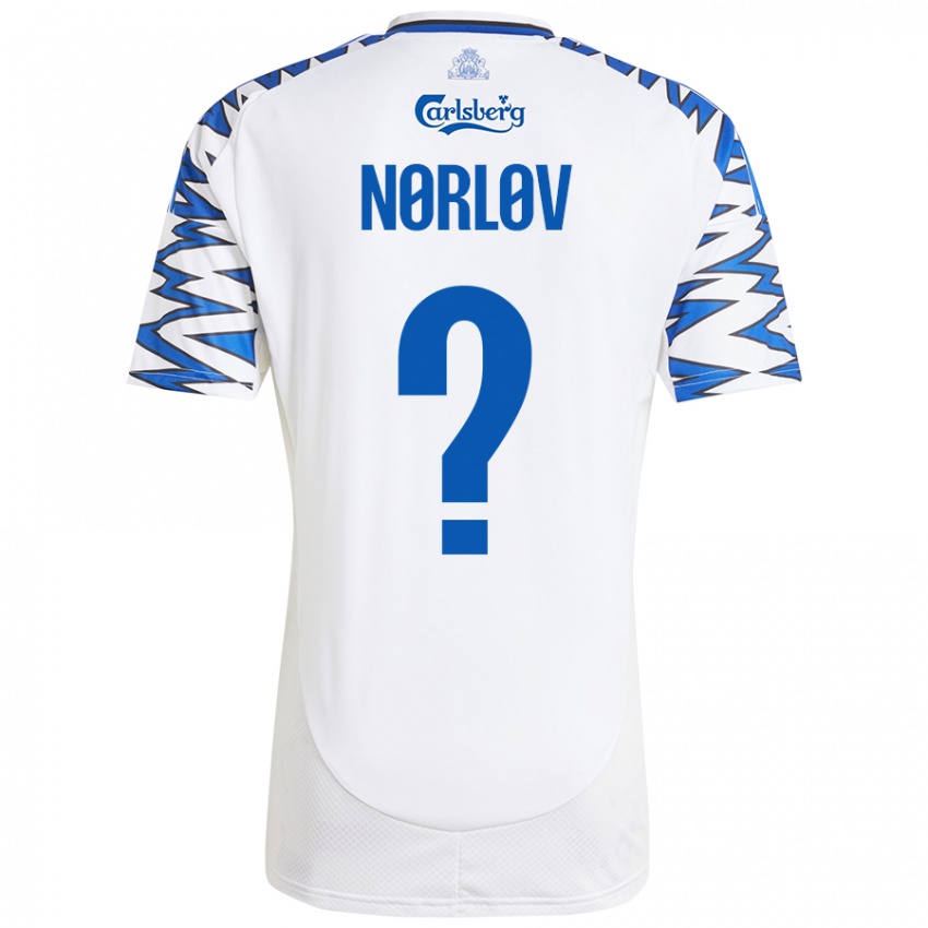 Niño Camiseta William Nørløv #0 Blanco Azul Cielo 1ª Equipación 2024/25 La Camisa