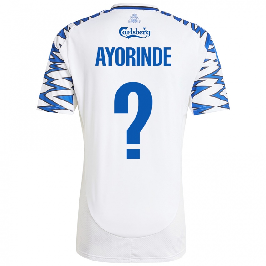 Niño Camiseta Noah Ayorinde #0 Blanco Azul Cielo 1ª Equipación 2024/25 La Camisa