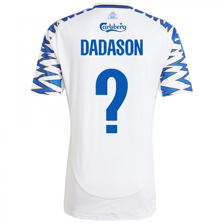 Niño Camiseta Viktor Dadason #0 Blanco Azul Cielo 1ª Equipación 2024/25 La Camisa