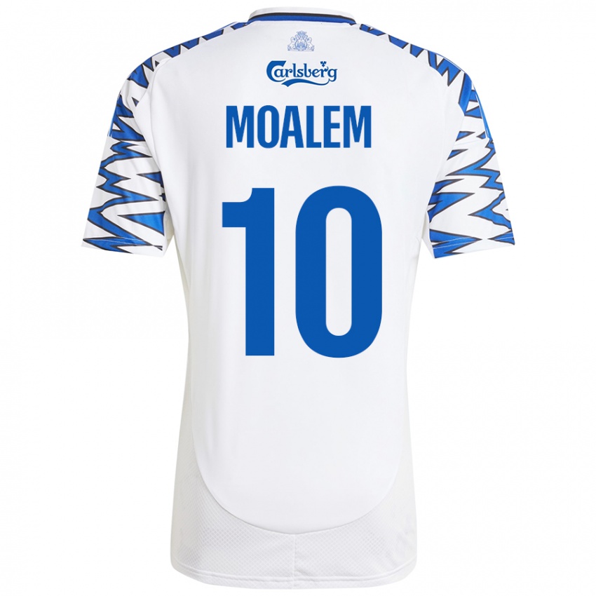 Niño Camiseta Jonathan Moalem #10 Blanco Azul Cielo 1ª Equipación 2024/25 La Camisa