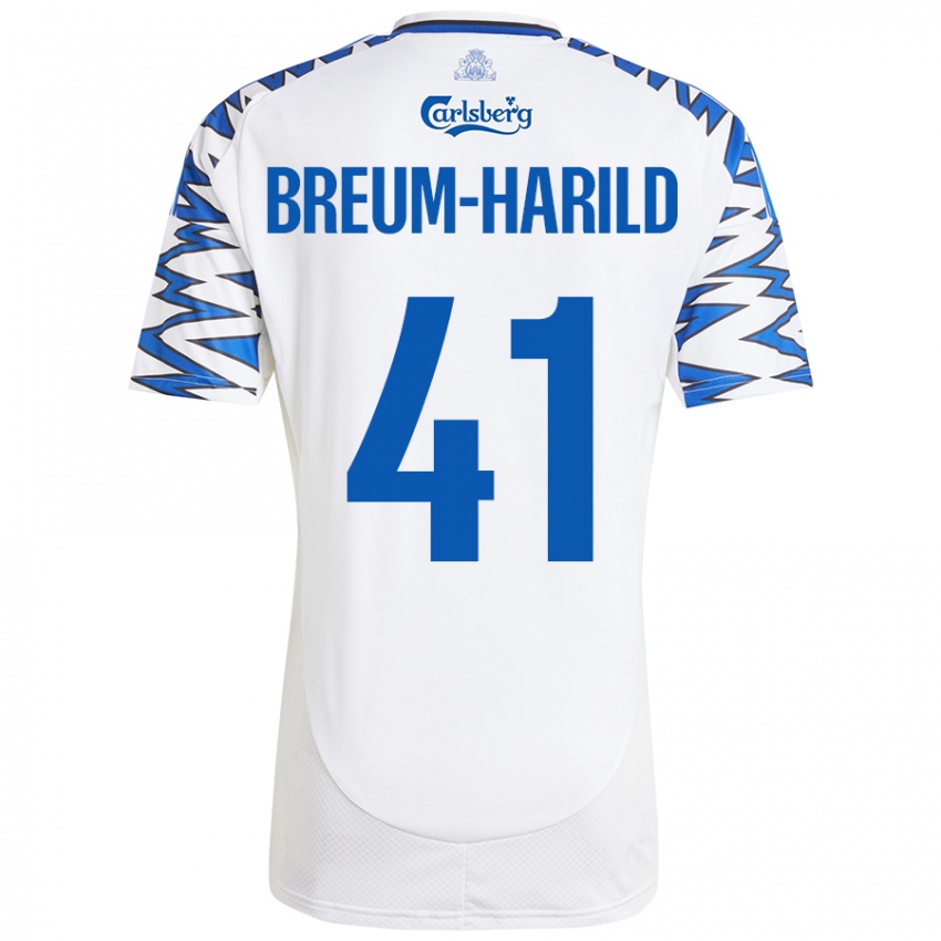 Niño Camiseta Tobias Breum-Harild #41 Blanco Azul Cielo 1ª Equipación 2024/25 La Camisa