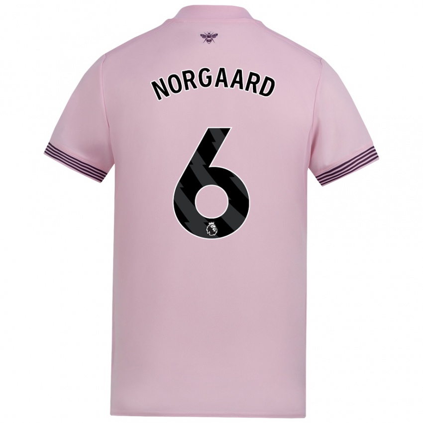 Niño Camiseta Christian Nørgaard #6 Rosa 2ª Equipación 2024/25 La Camisa