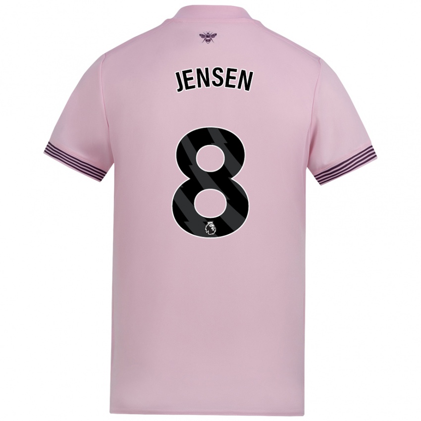 Niño Camiseta Mathias Jensen #8 Rosa 2ª Equipación 2024/25 La Camisa