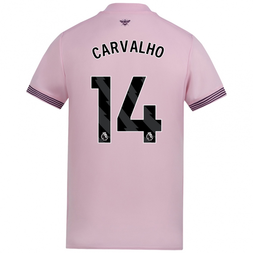 Niño Camiseta Fabio Carvalho #14 Rosa 2ª Equipación 2024/25 La Camisa