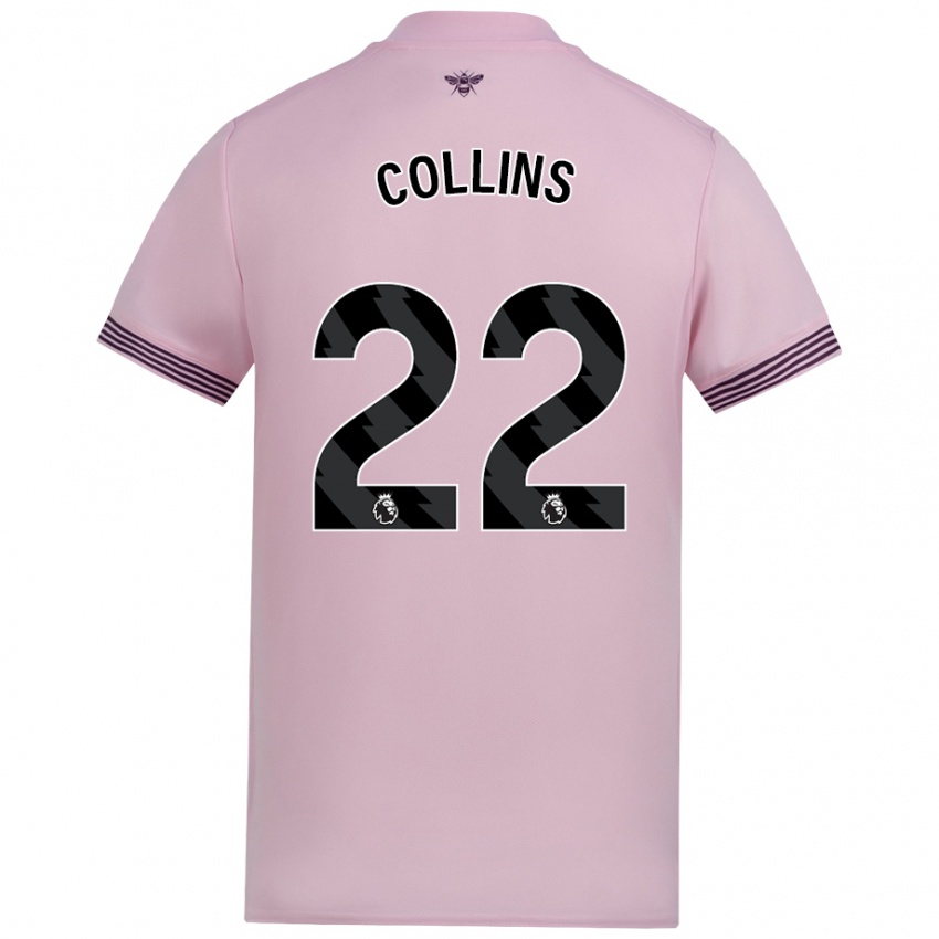 Niño Camiseta Nathan Collins #22 Rosa 2ª Equipación 2024/25 La Camisa