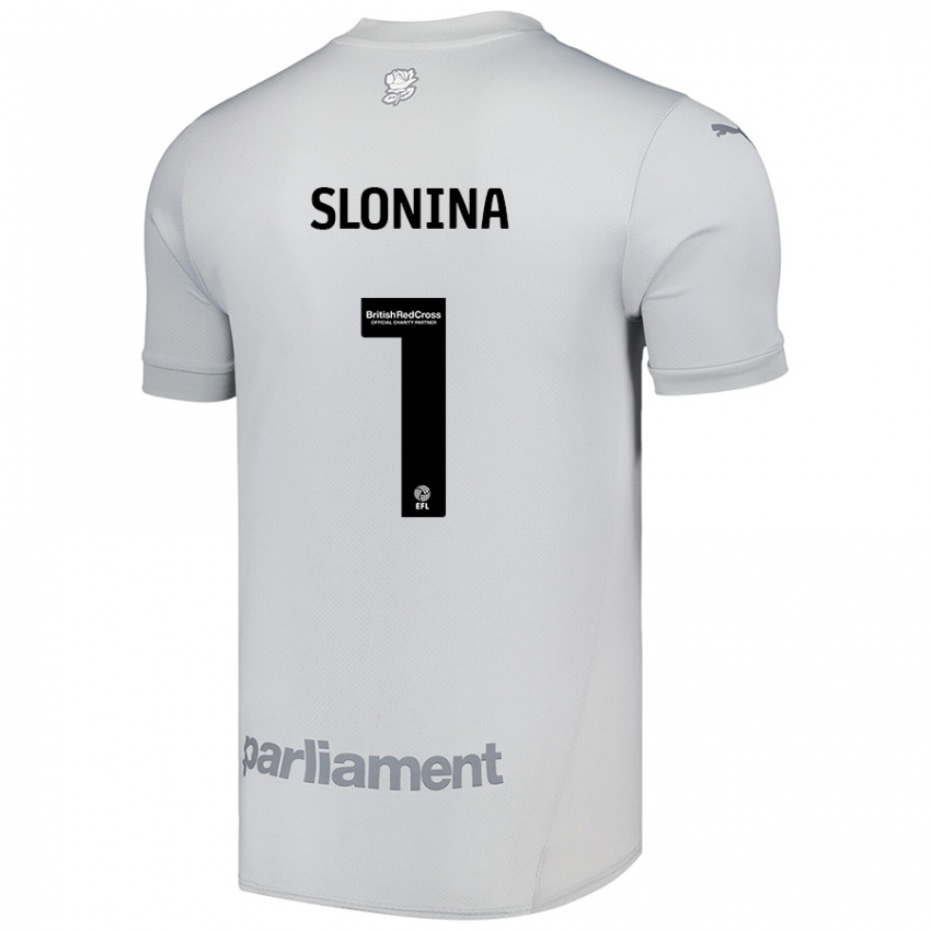 Niño Camiseta Gabriel Slonina #1 Gris Plata 2ª Equipación 2024/25 La Camisa