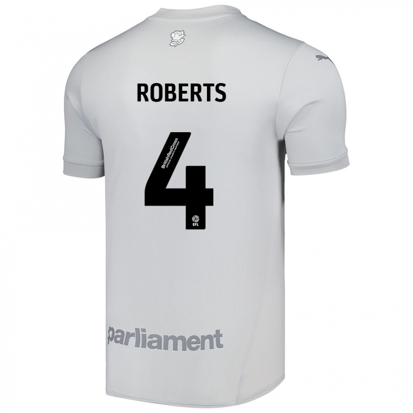 Niño Camiseta Marc Roberts #4 Gris Plata 2ª Equipación 2024/25 La Camisa