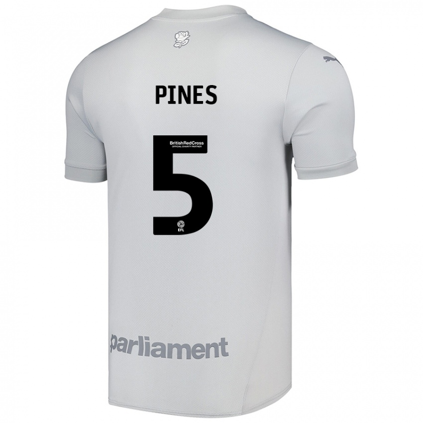 Niño Camiseta Donovan Pines #5 Gris Plata 2ª Equipación 2024/25 La Camisa