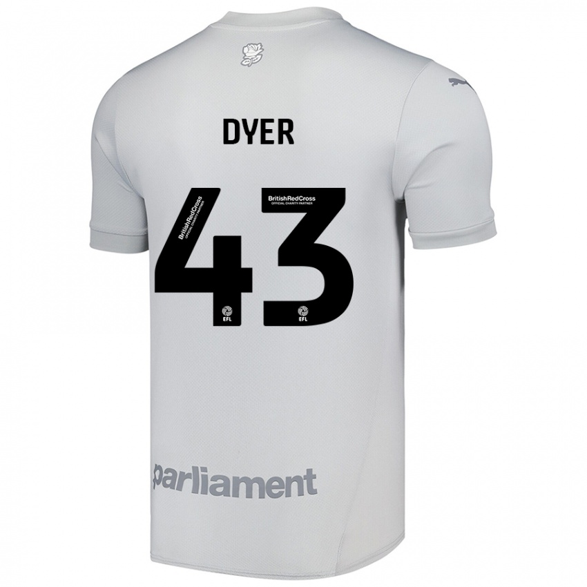 Niño Camiseta Josiah Dyer #43 Gris Plata 2ª Equipación 2024/25 La Camisa