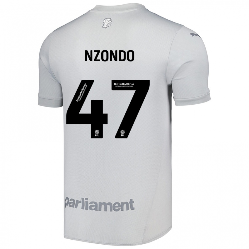 Niño Camiseta Emmaisa Nzondo #47 Gris Plata 2ª Equipación 2024/25 La Camisa