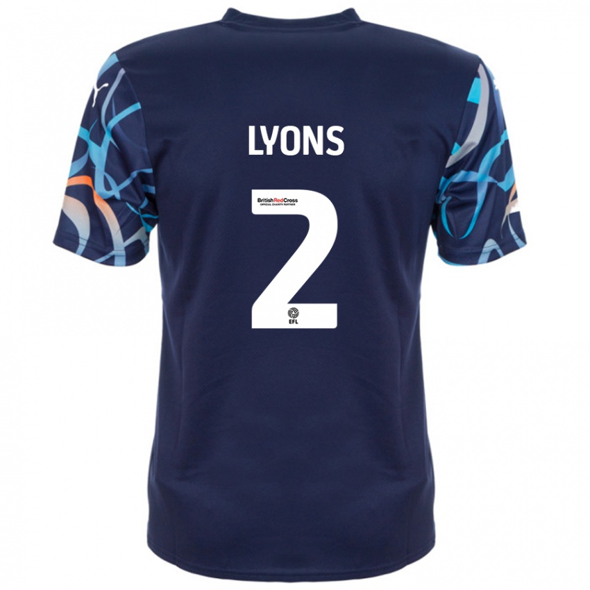 Niño Camiseta Andy Lyons #2 Azul Marino 2ª Equipación 2024/25 La Camisa