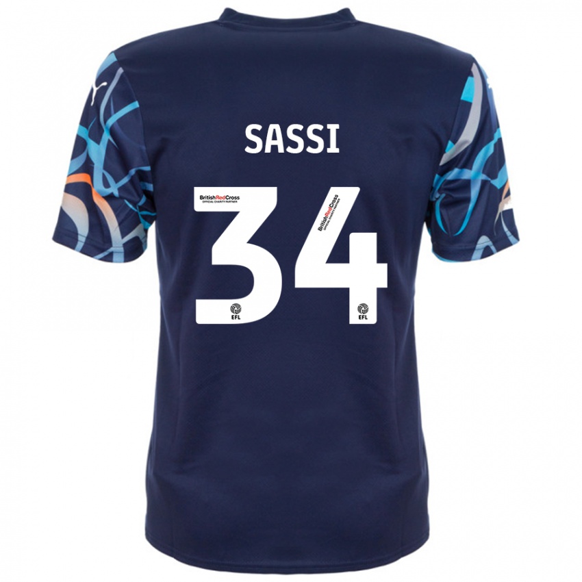 Niño Camiseta Dan Sassi #34 Azul Marino 2ª Equipación 2024/25 La Camisa