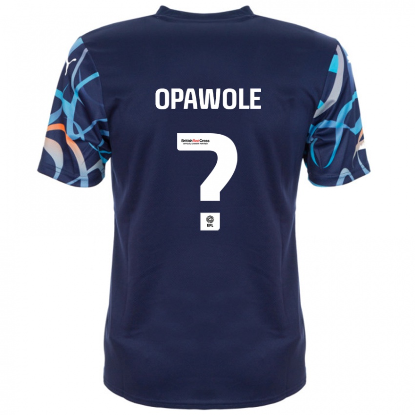 Niño Camiseta Johnson Opawole #0 Azul Marino 2ª Equipación 2024/25 La Camisa