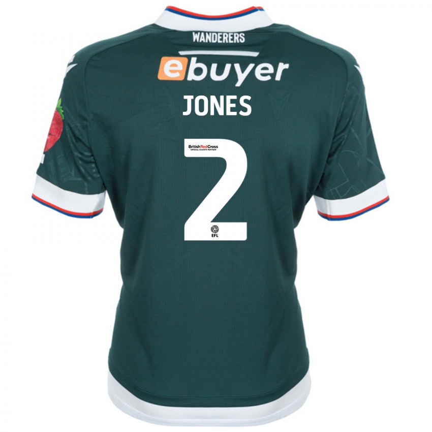 Niño Camiseta Gethin Jones #2 Verde Oscuro 2ª Equipación 2024/25 La Camisa