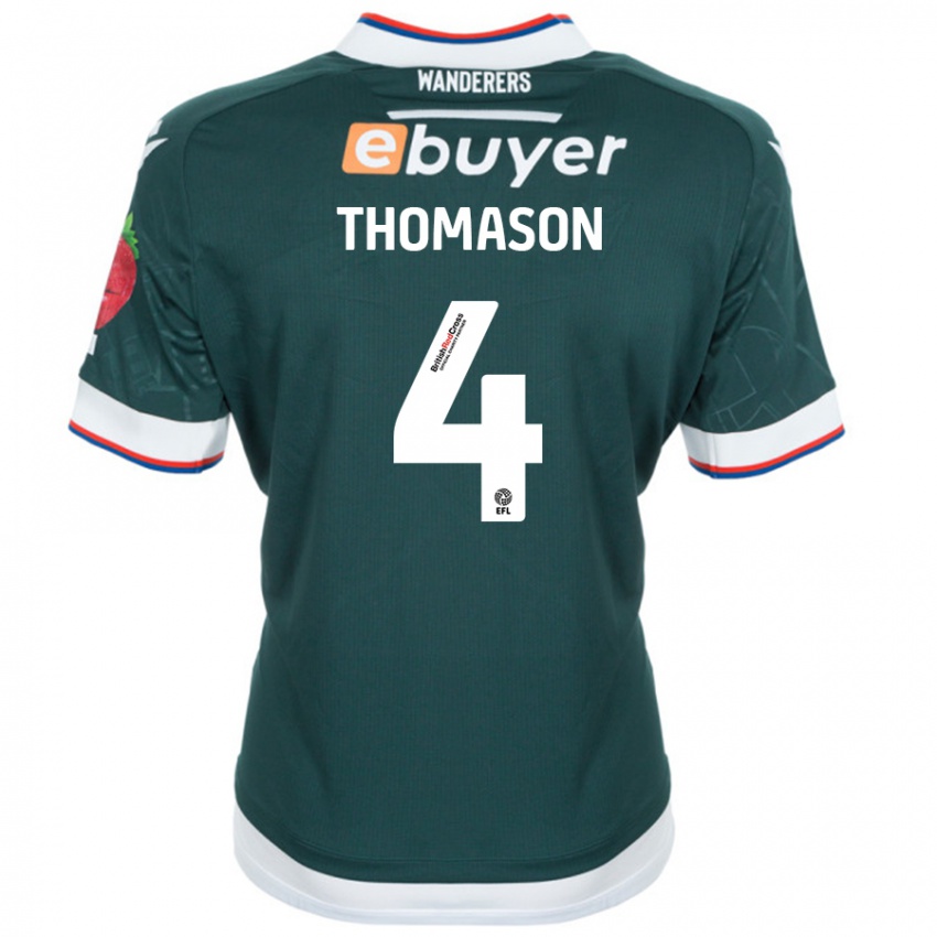 Niño Camiseta George Thomason #4 Verde Oscuro 2ª Equipación 2024/25 La Camisa