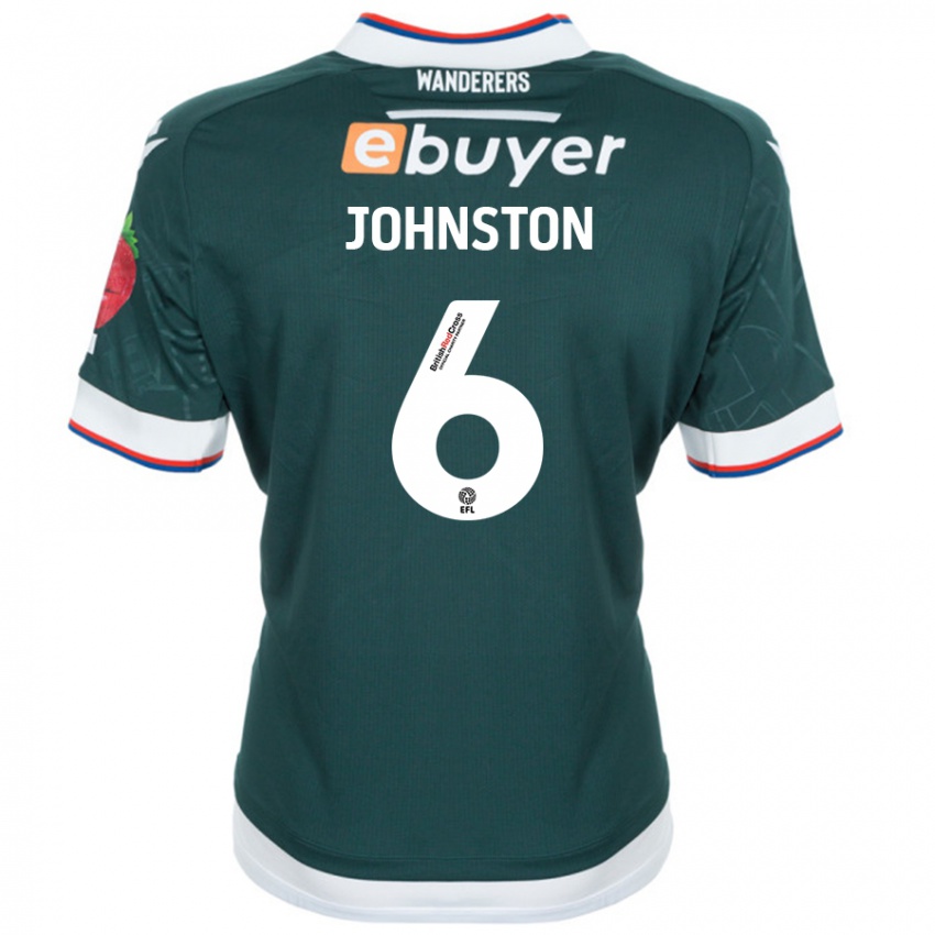 Niño Camiseta George Johnston #6 Verde Oscuro 2ª Equipación 2024/25 La Camisa