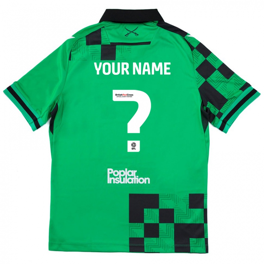 Niño Camiseta Su Nombre #0 Verde Negro 2ª Equipación 2024/25 La Camisa