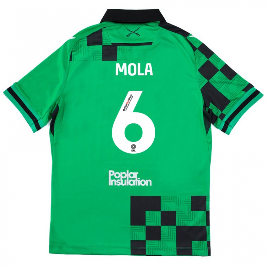 Niño Camiseta Clinton Mola #6 Verde Negro 2ª Equipación 2024/25 La Camisa