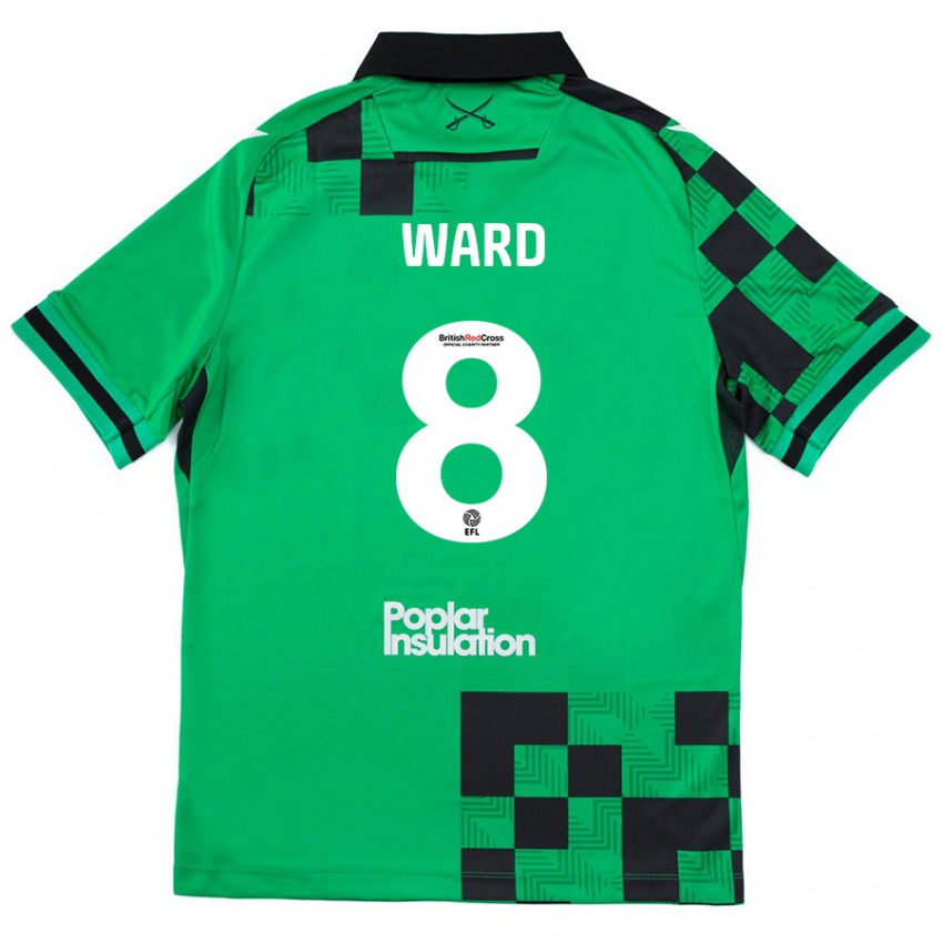 Niño Camiseta Grant Ward #8 Verde Negro 2ª Equipación 2024/25 La Camisa