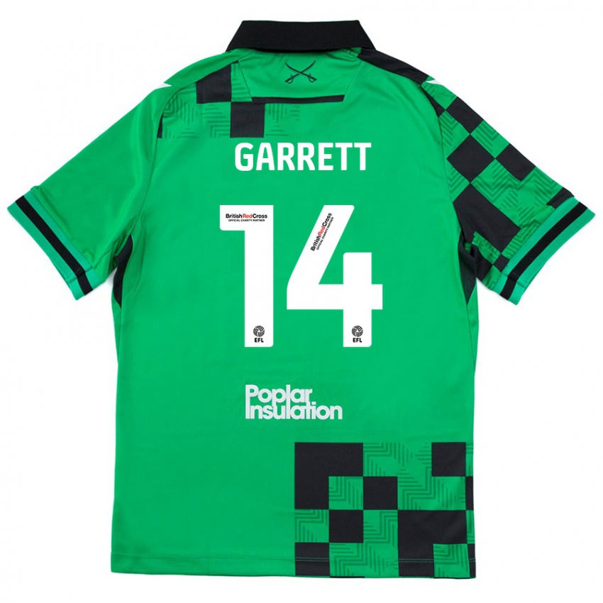 Niño Camiseta Jake Garrett #14 Verde Negro 2ª Equipación 2024/25 La Camisa