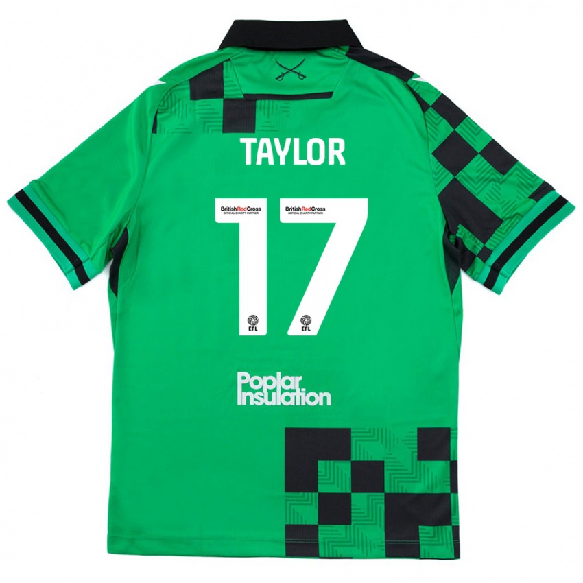 Niño Camiseta Connor Taylor #17 Verde Negro 2ª Equipación 2024/25 La Camisa