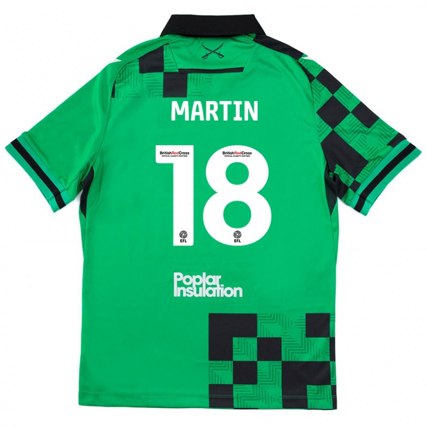 Niño Camiseta Chris Martin #18 Verde Negro 2ª Equipación 2024/25 La Camisa