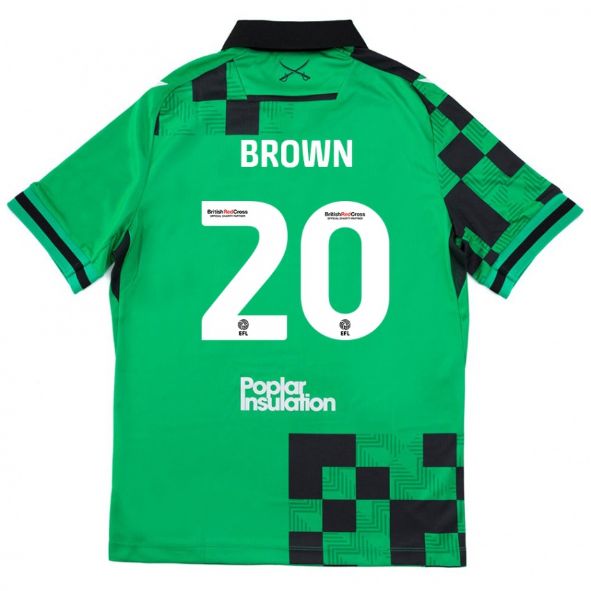 Niño Camiseta Jevani Brown #20 Verde Negro 2ª Equipación 2024/25 La Camisa