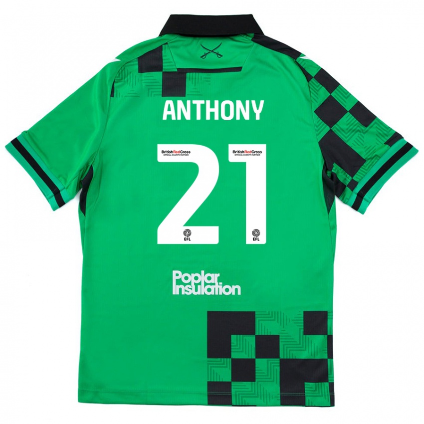 Niño Camiseta Micah Anthony #21 Verde Negro 2ª Equipación 2024/25 La Camisa