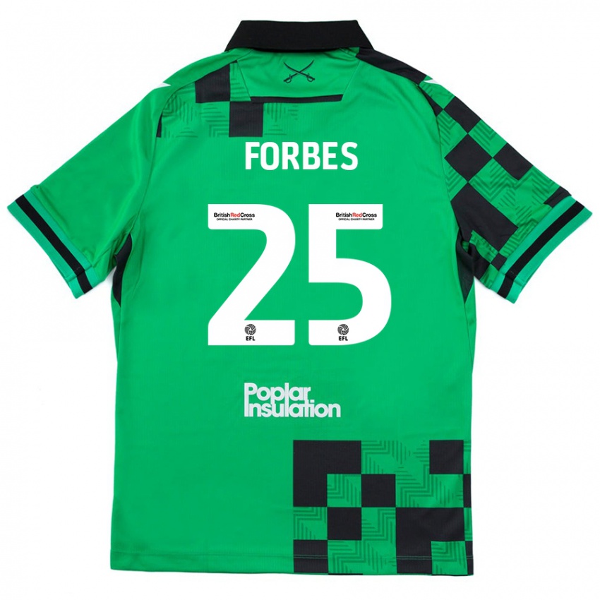 Niño Camiseta Michael Forbes #25 Verde Negro 2ª Equipación 2024/25 La Camisa