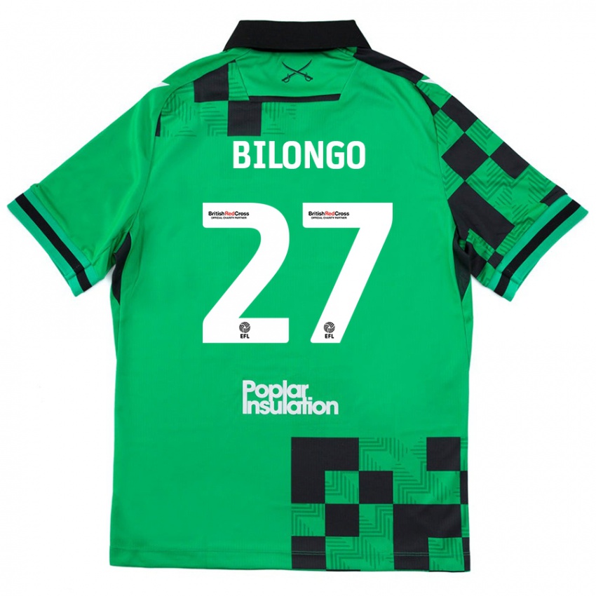 Niño Camiseta Bryant Bilongo #27 Verde Negro 2ª Equipación 2024/25 La Camisa