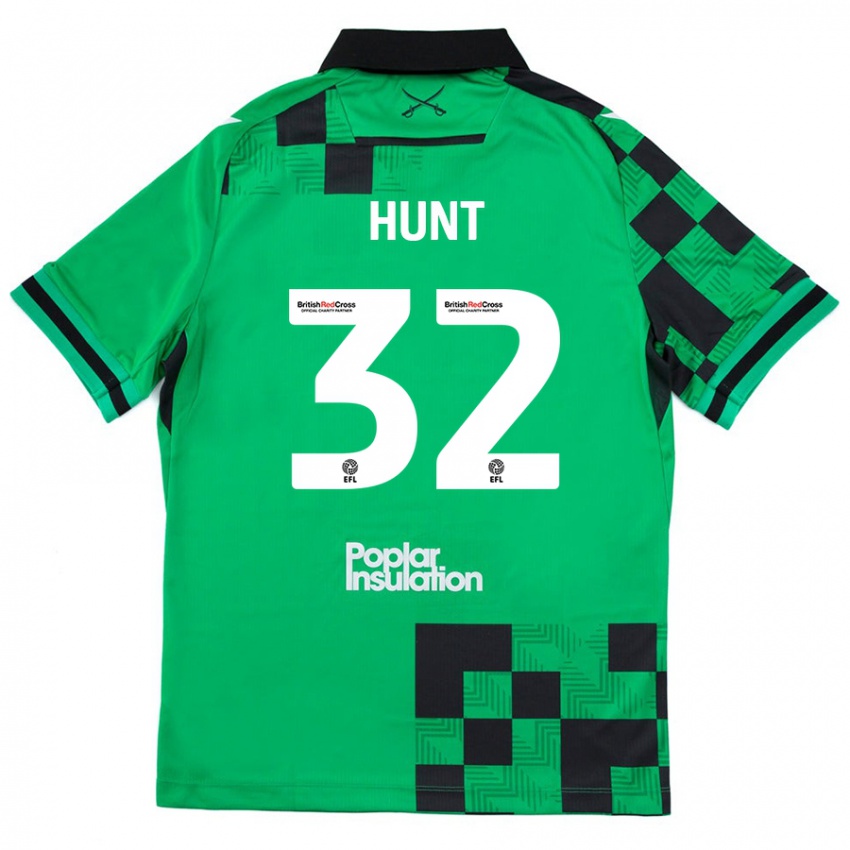 Niño Camiseta Jack Hunt #32 Verde Negro 2ª Equipación 2024/25 La Camisa