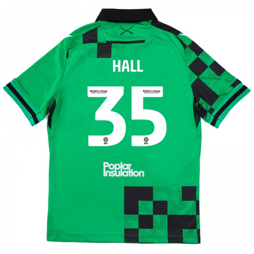 Niño Camiseta Matt Hall #35 Verde Negro 2ª Equipación 2024/25 La Camisa