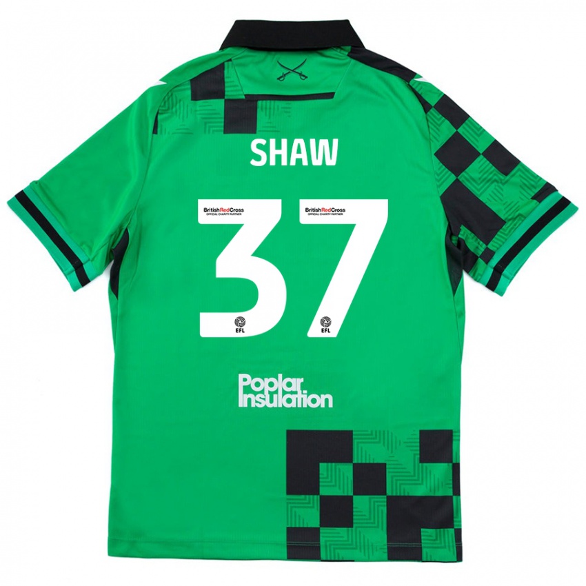 Niño Camiseta Kofi Shaw #37 Verde Negro 2ª Equipación 2024/25 La Camisa