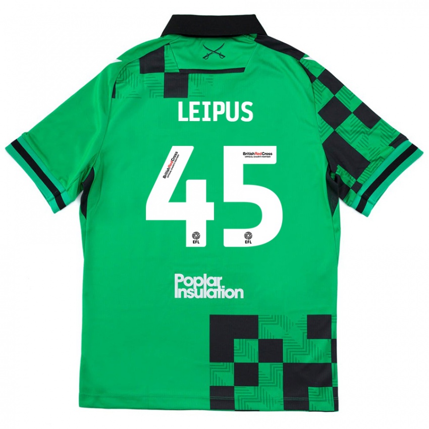 Niño Camiseta Brooklyn Leipus #45 Verde Negro 2ª Equipación 2024/25 La Camisa