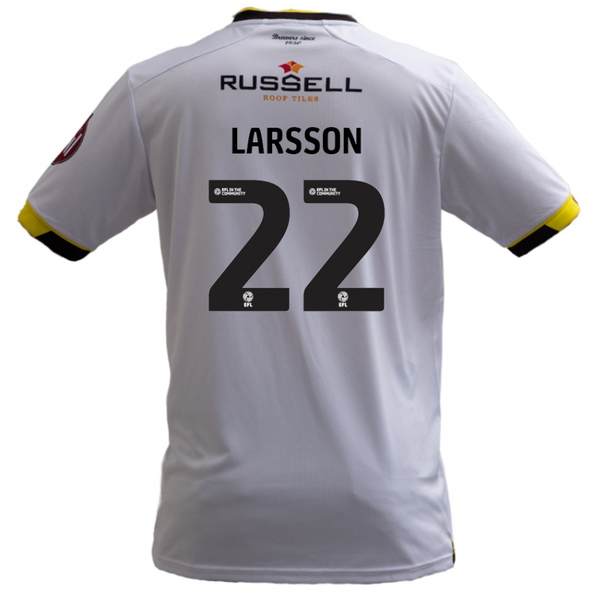 Niño Camiseta Julian Larsson #22 Blanco 2ª Equipación 2024/25 La Camisa