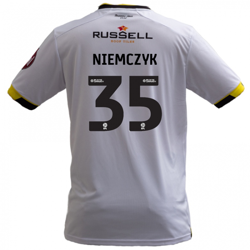 Niño Camiseta Jakub Niemczyk #35 Blanco 2ª Equipación 2024/25 La Camisa