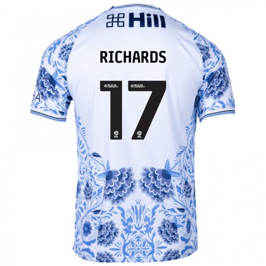 Niño Camiseta Taylor Richards #17 Blanco Azul 2ª Equipación 2024/25 La Camisa