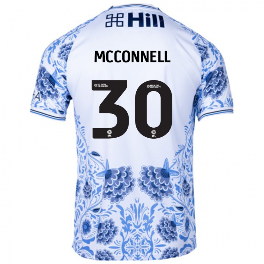 Niño Camiseta Glenn Mcconnell #30 Blanco Azul 2ª Equipación 2024/25 La Camisa