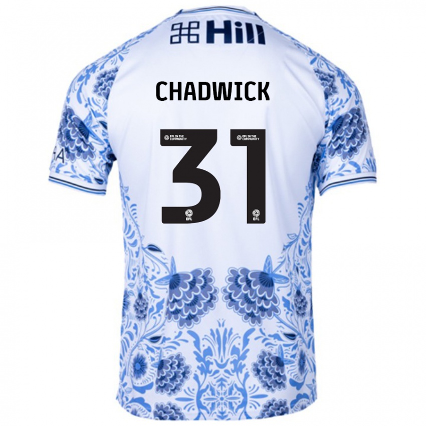 Niño Camiseta Louis Chadwick #31 Blanco Azul 2ª Equipación 2024/25 La Camisa