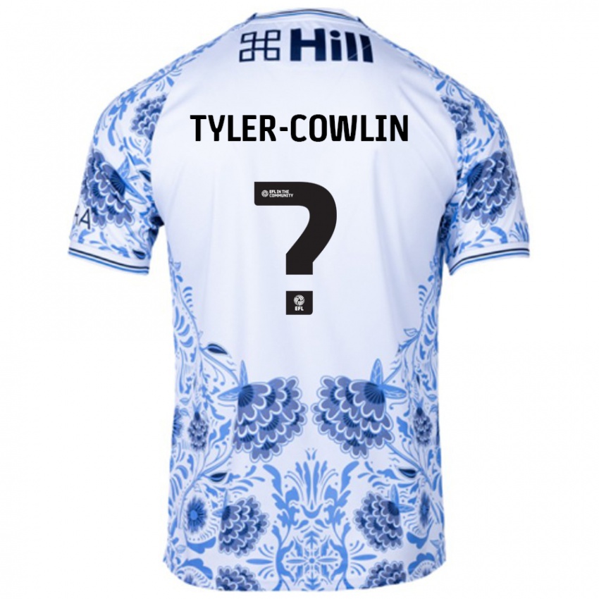 Niño Camiseta Danny Tyler-Cowlin #0 Blanco Azul 2ª Equipación 2024/25 La Camisa