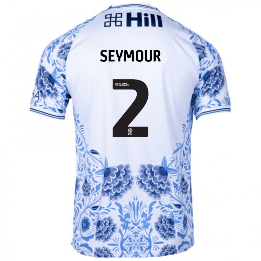 Niño Camiseta Mayzee Seymour #2 Blanco Azul 2ª Equipación 2024/25 La Camisa